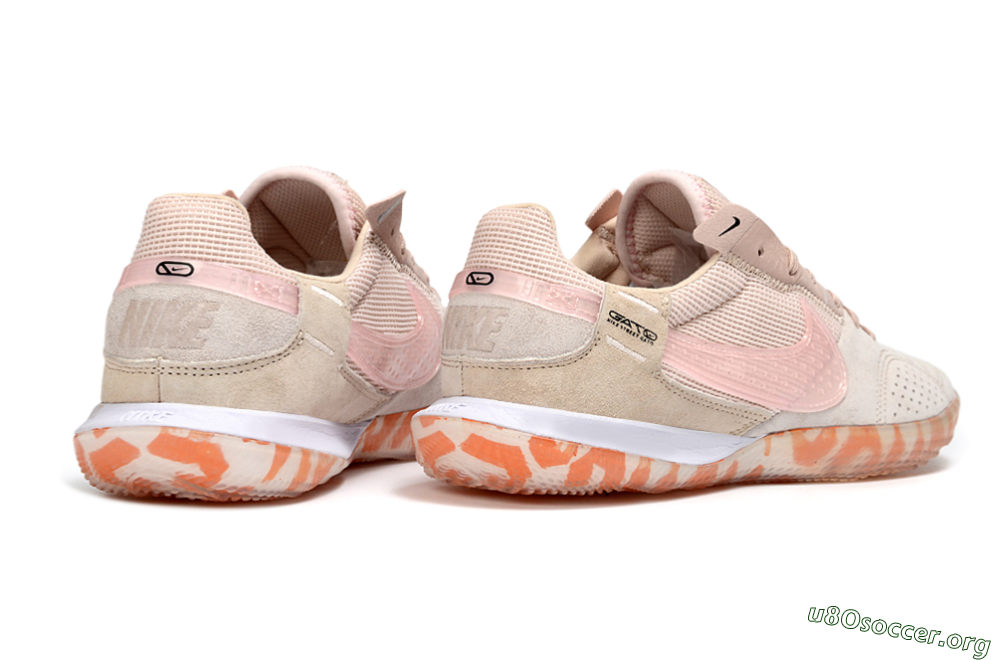 Nike Street Gato IC Football Shoes - Beige/Peachy Tone/Coral Accents 6