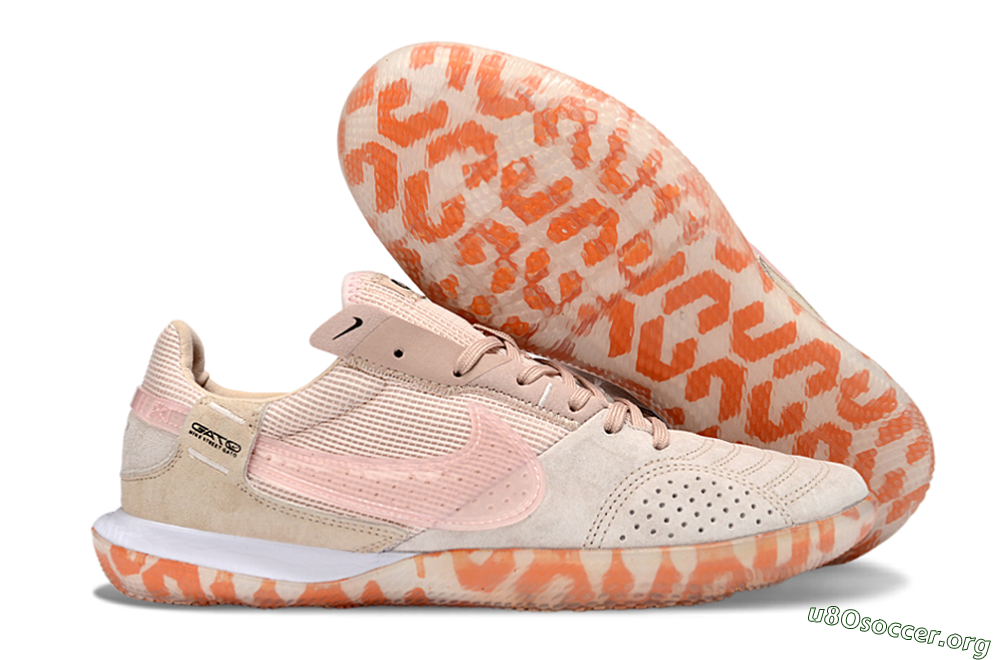 Nike Street Gato IC Football Shoes - Beige/Peachy Tone/Coral Accents 2