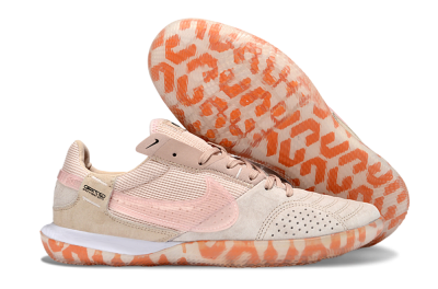 Nike Street Gato IC Football Shoes - Beige/Peachy Tone/Coral Accents