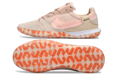 Nike Street Gato IC Football Shoes - Beige/Peachy Tone/Coral Accents