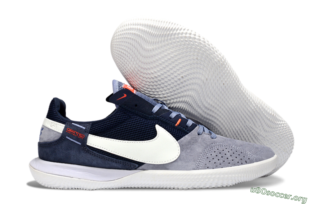 Nike Street Gato IC Football Shoes - Grey/Navy Blue/White 2
