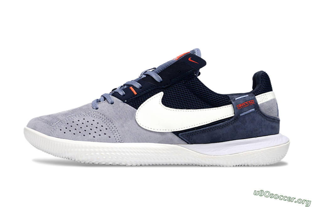 Nike Street Gato IC Football Shoes - Grey/Navy Blue/White 3