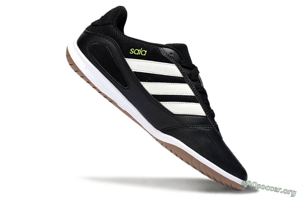 Adidas Top Sala IC Football Shoes - Black/Lime Glow/Brown Suede 4
