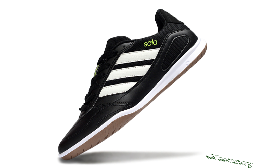 Adidas Top Sala IC Football Shoes - Black/Lime Glow/Brown Suede 5