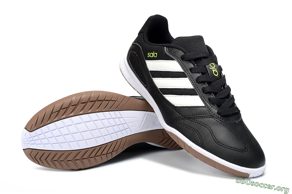 Adidas Top Sala IC Football Shoes - Black/Lime Glow/Brown Suede 0