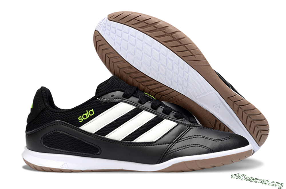 Adidas Top Sala IC Football Shoes - Black/Lime Glow/Brown Suede 2