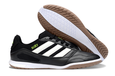 Adidas Top Sala IC Football Shoes - Black/Lime Glow/Brown Suede