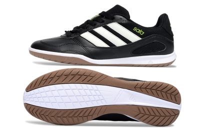 Adidas Top Sala IC Football Shoes - Black/Lime Glow/Brown Suede