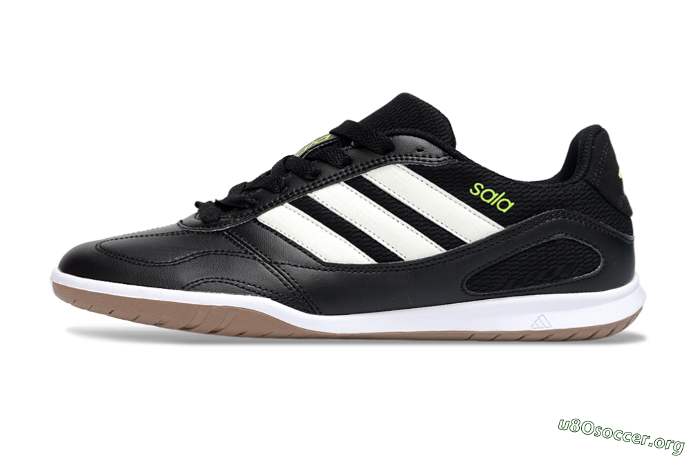 Adidas Top Sala IC Football Shoes - Black/Lime Glow/Brown Suede 3