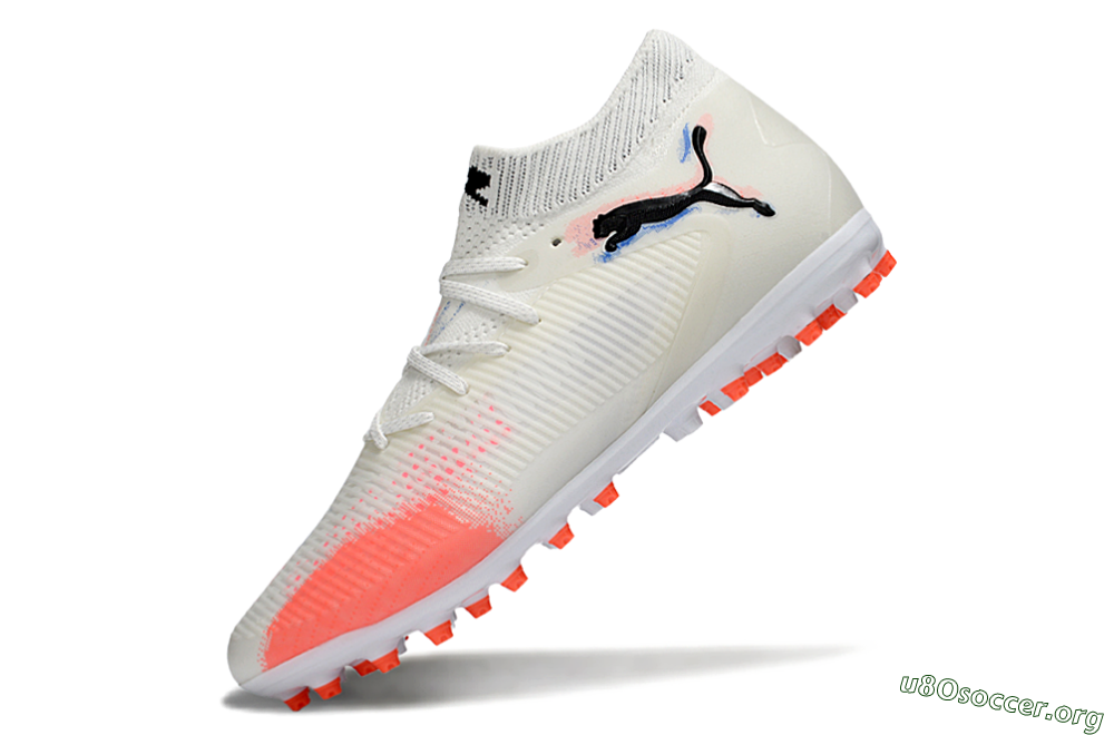 Puma Future 8 Ultimate MG Football Boots - White/Electric Coral/Black 5