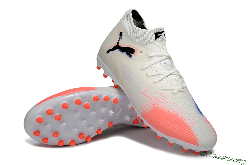 Puma Future 8 Ultimate MG Football Boots - White/Electric Coral/Black 0