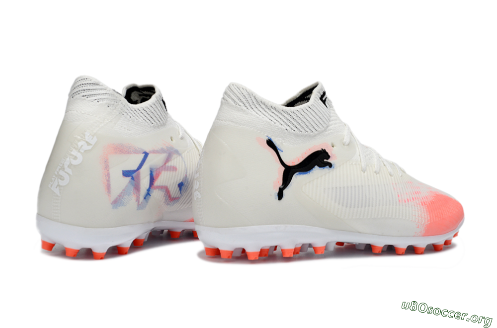 Puma Future 8 Ultimate MG Football Boots - White/Electric Coral/Black 6