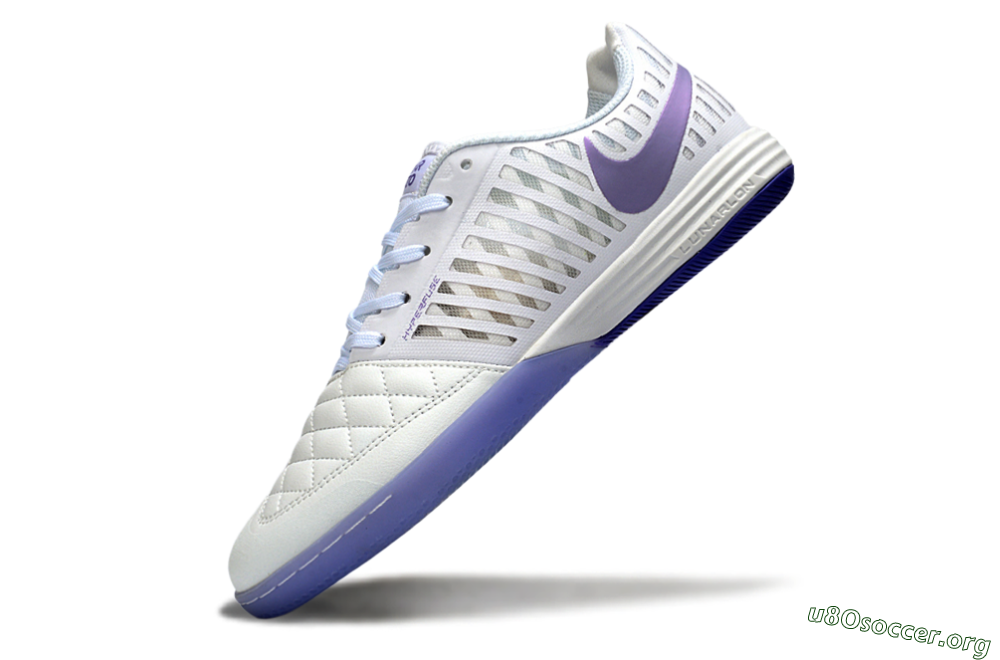 Nike Lunar Gato 2 IC Football Shoes - White/Lavender Bliss/Soft Lilac 5