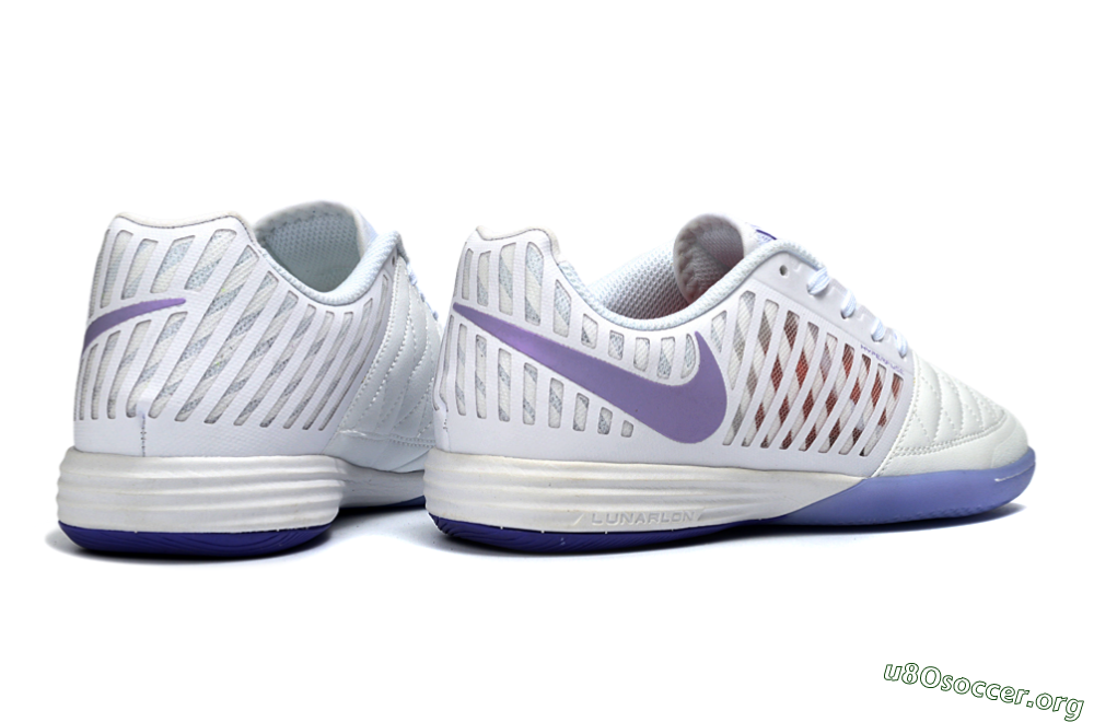 Nike Lunar Gato 2 IC Football Shoes - White/Lavender Bliss/Soft Lilac 6