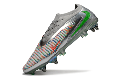 Nike Phantom 6 Low Elite SG Football Boots - Gray/Electric Green/Orange Burst