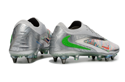 Nike Phantom 6 Low Elite SG Football Boots - Gray/Electric Green/Orange Burst