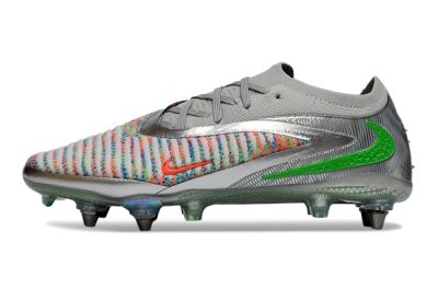 Nike Phantom 6 Low Elite SG Football Boots - Gray/Electric Green/Orange Burst