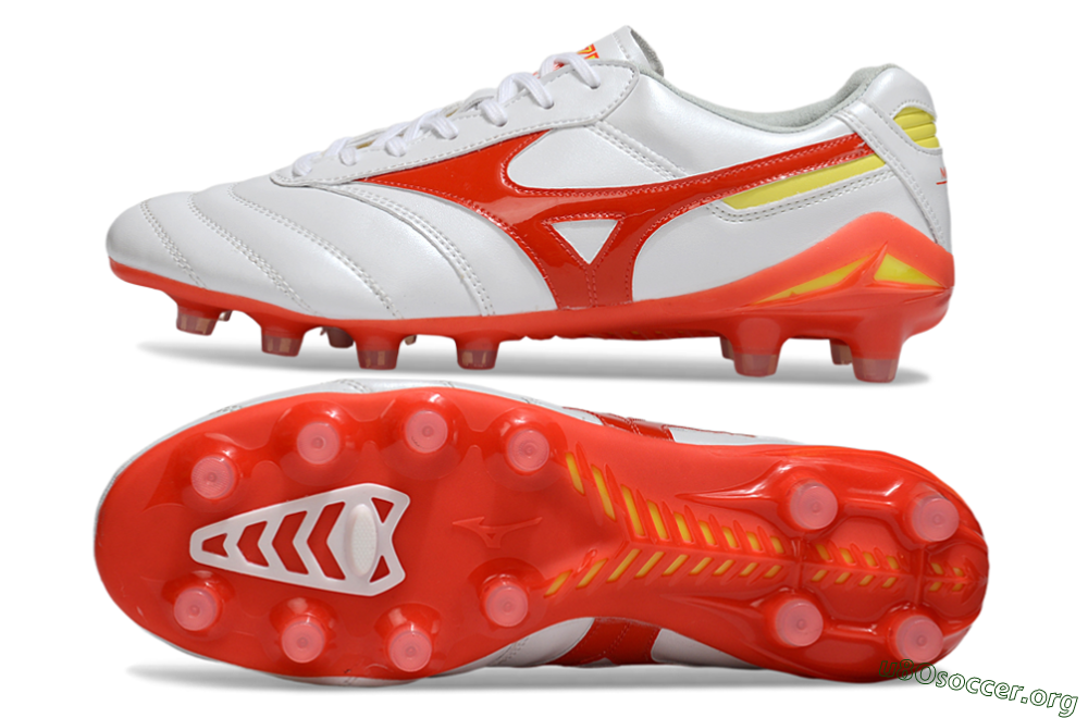 Mizuno Morelia Neo 2 FG Football Boots - White/Fiery Red/Sunshine Yellow 1