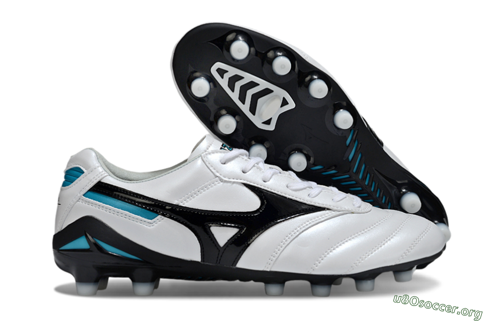 Mizuno Morelia Neo 2 FG Football Boots - White/Midnight Black/Turquoise 2