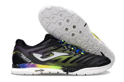 Joma Top Flex IC Football Shoes - Black/Electric Green/Gradient Purple