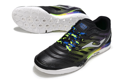 Joma Top Flex IC Football Shoes - Black/Electric Green/Gradient Purple