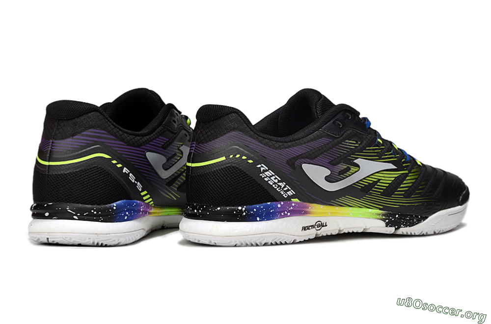 Joma Top Flex IC Football Shoes - Black/Electric Green/Gradient Purple 6