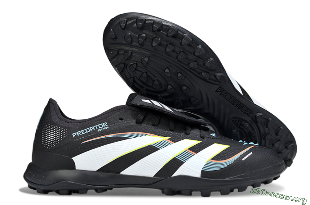 Adidas Predator 25 Elite Fold-Over Tongue TF Football Shoes - Black/Electric Yellow/White Strike 2
