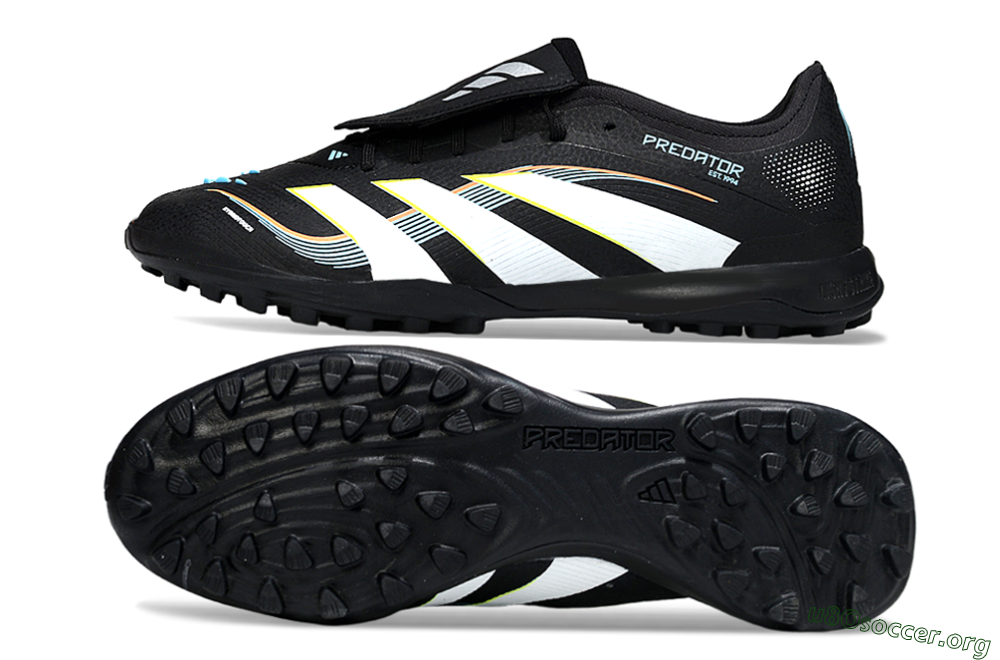 Adidas Predator 25 Elite Fold-Over Tongue TF Football Shoes - Black/Electric Yellow/White Strike 1