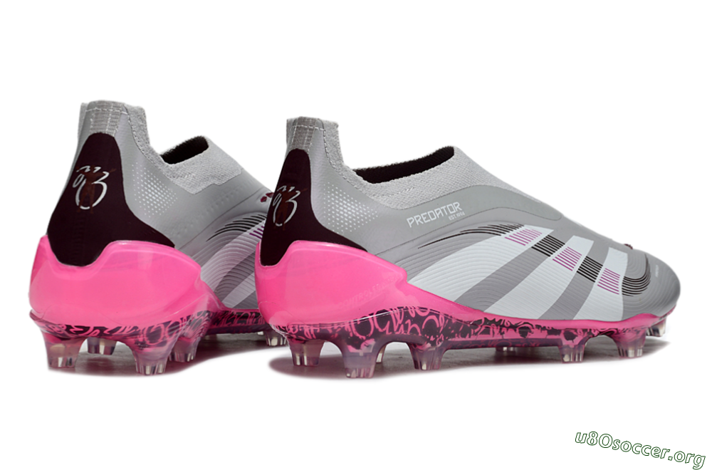 Adidas Predator 25 Elite Laceless FG Football Boots - Gray/Electric Pink/Graphite Gray 6