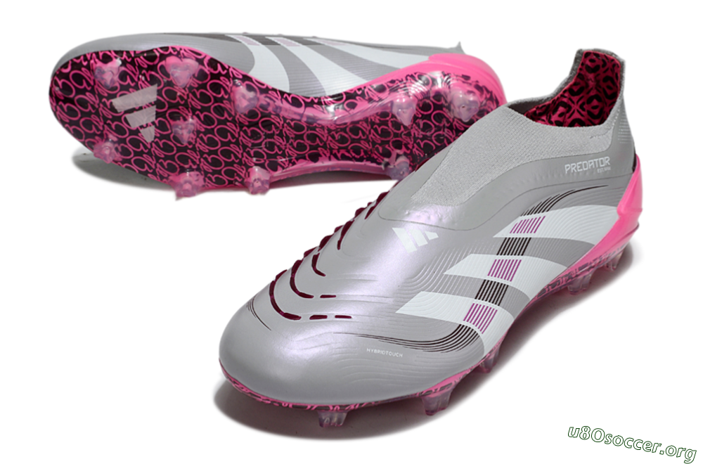 Adidas Predator 25 Elite Laceless FG Football Boots - Gray/Electric Pink/Graphite Gray 0
