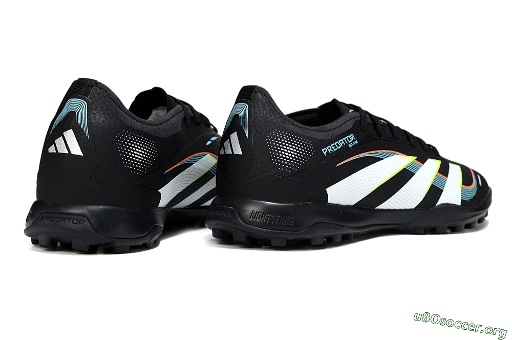 Adidas Predator 25 Elite TF Football Shoes - Black/Electric Yellow/Frosted Blue 6