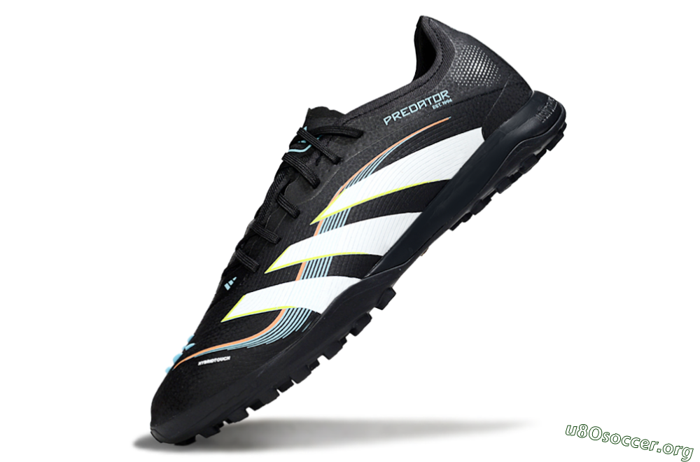 Adidas Predator 25 Elite TF Football Shoes - Black/Electric Yellow/Frosted Blue 5
