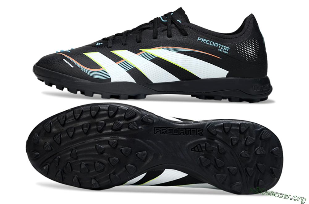 Adidas Predator 25 Elite TF Football Shoes - Black/Electric Yellow/Frosted Blue 1