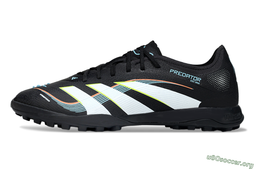 Adidas Predator 25 Elite TF Football Shoes - Black/Electric Yellow/Frosted Blue 3