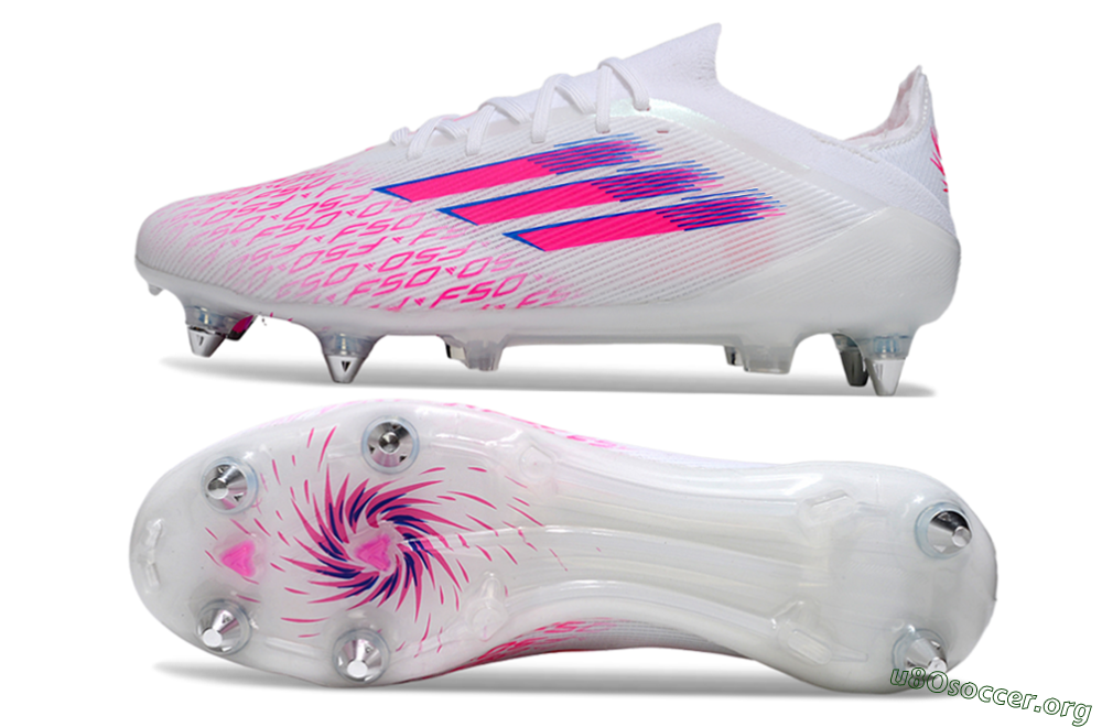 Adidas F50 Elite SG Football Boots - White/Electric Pink/Blue Mirage 1