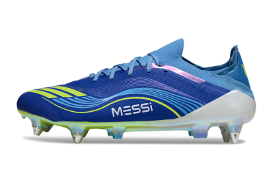 Messi x Adidas F50 Elite SG Football Boots - Blue/Electric Blue/Neon Green