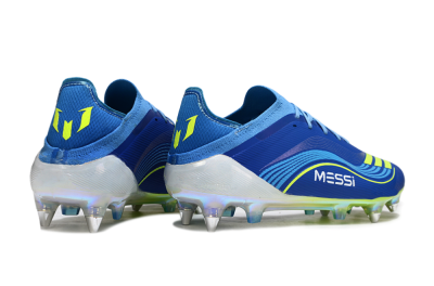 Messi x Adidas F50 Elite SG Football Boots - Blue/Electric Blue/Neon Green