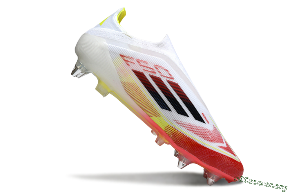 Adidas F50 Elite Laceless SG Football Boots - White/Red Blaze/Volt Yellow 4
