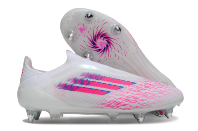 Adidas F50 Elite Laceless SG Football Boots - White/Neon Pink/Deep Purple