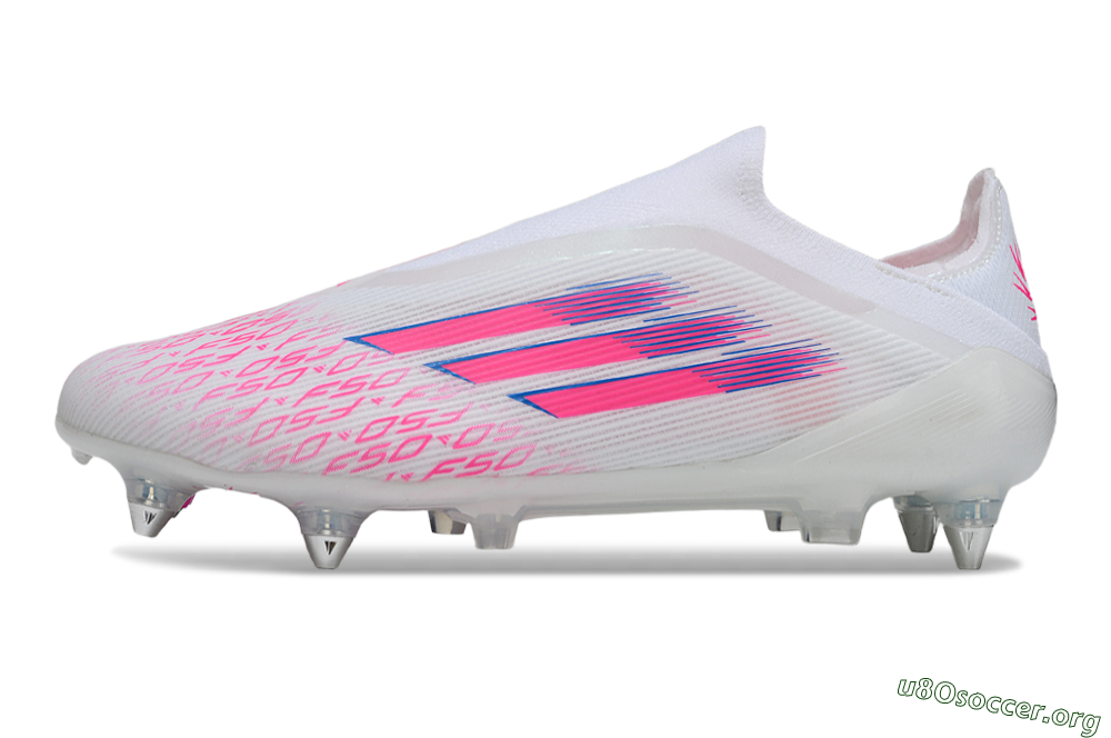 Adidas F50 Elite Laceless SG Football Boots - White/Neon Pink/Deep Purple 3