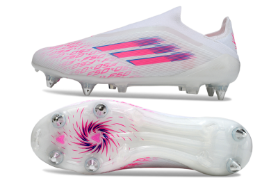 Adidas F50 Elite Laceless SG Football Boots - White/Neon Pink/Deep Purple
