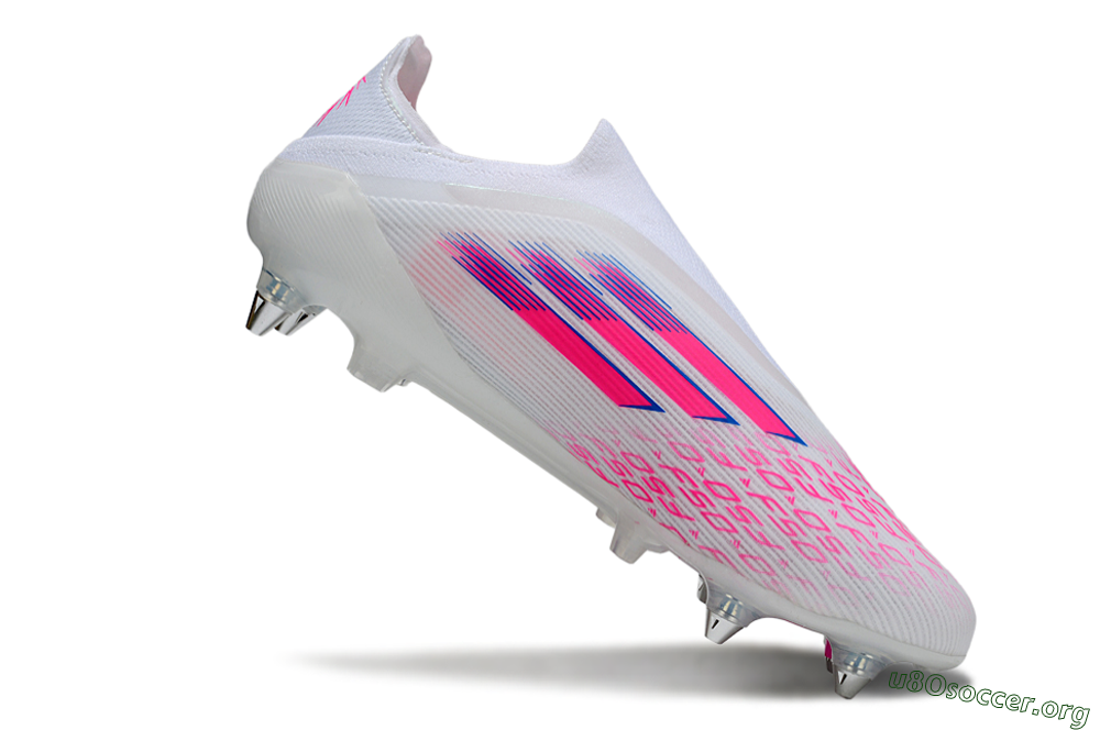 Adidas F50 Elite Laceless SG Football Boots - White/Neon Pink/Deep Purple 4