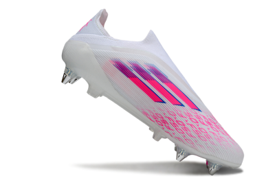 Adidas F50 Elite Laceless SG Football Boots - White/Neon Pink/Deep Purple