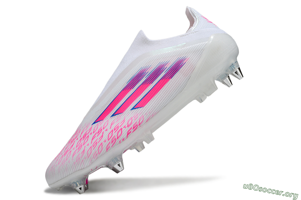 Adidas F50 Elite Laceless SG Football Boots - White/Neon Pink/Deep Purple 5