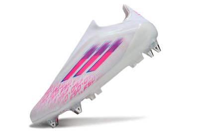 Adidas F50 Elite Laceless SG Football Boots - White/Neon Pink/Deep Purple