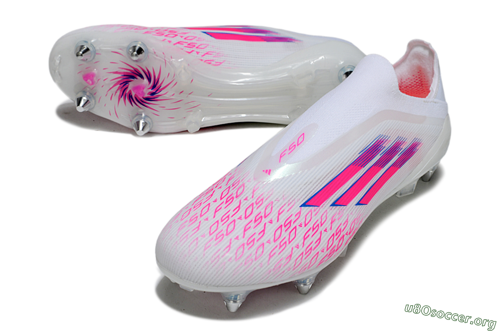 Adidas F50 Elite Laceless SG Football Boots - White/Neon Pink/Deep Purple 0
