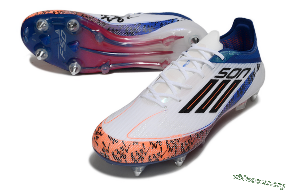 SON x Adidas F50 Elite SG Football Boots - White/Vibrant Orange/Deep Blue 0