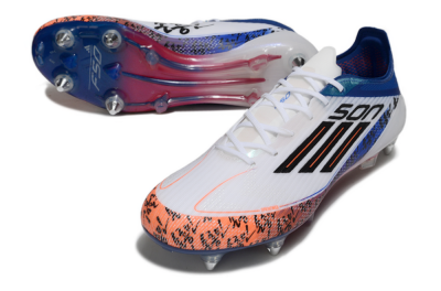 SON x Adidas F50 Elite SG Football Boots - White/Vibrant Orange/Deep Blue