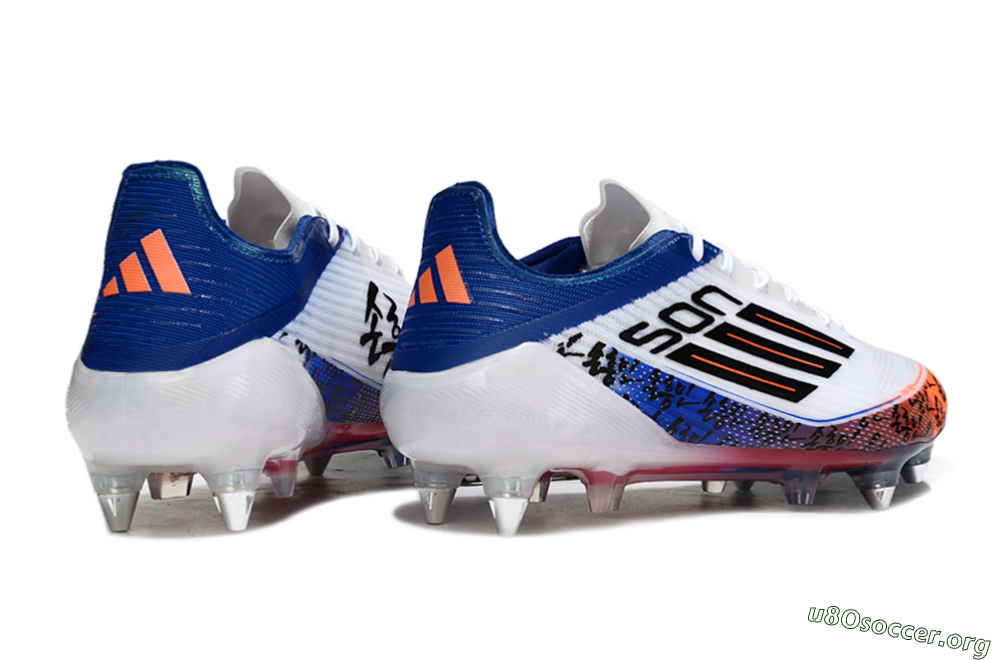 SON x Adidas F50 Elite SG Football Boots - White/Vibrant Orange/Deep Blue 6