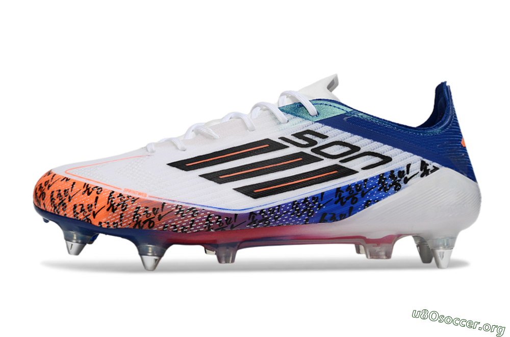 SON x Adidas F50 Elite SG Football Boots - White/Vibrant Orange/Deep Blue 3